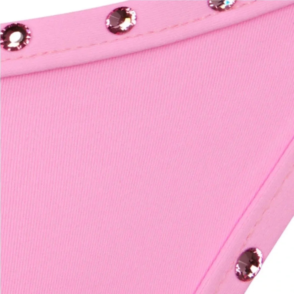 🌸SKIMS RHINESTONE SWIM BIKINI TIE BOTTOMS IN LIGHT PINK 4X